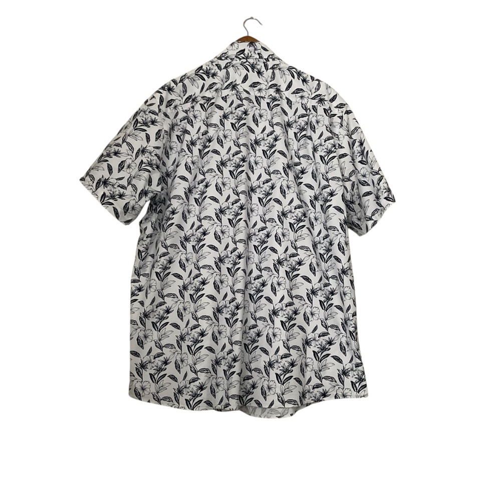 Nautica Short Sleeve Button Down Floral Shirt XXL White Stretch Hawaii Resort - Picture 2 of 11